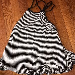 Hoisted tank. B&W stripes. Strappy back. XS